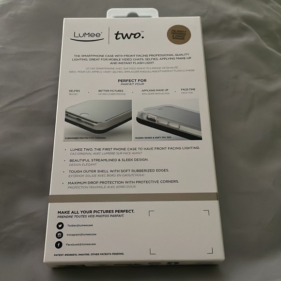 NEW - LuMee Two Selfie Phone Case, Gold Matte - Fits iPhone 6, 6s, 7, 8 - Picture 4 of 7